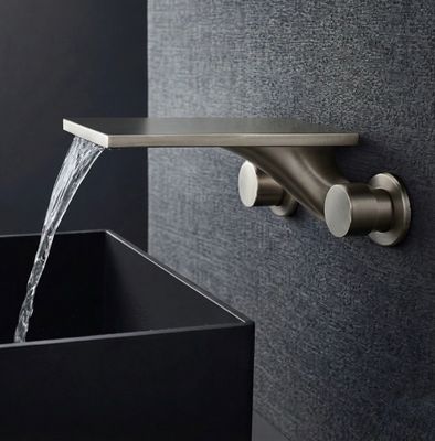Mélangeur de lavabo 3 trous encastré Axor Massaud 170 mm en noir chromé brossé