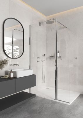 Deante Cascada Round Connection Elbow with Chrome Hand Shower Holder