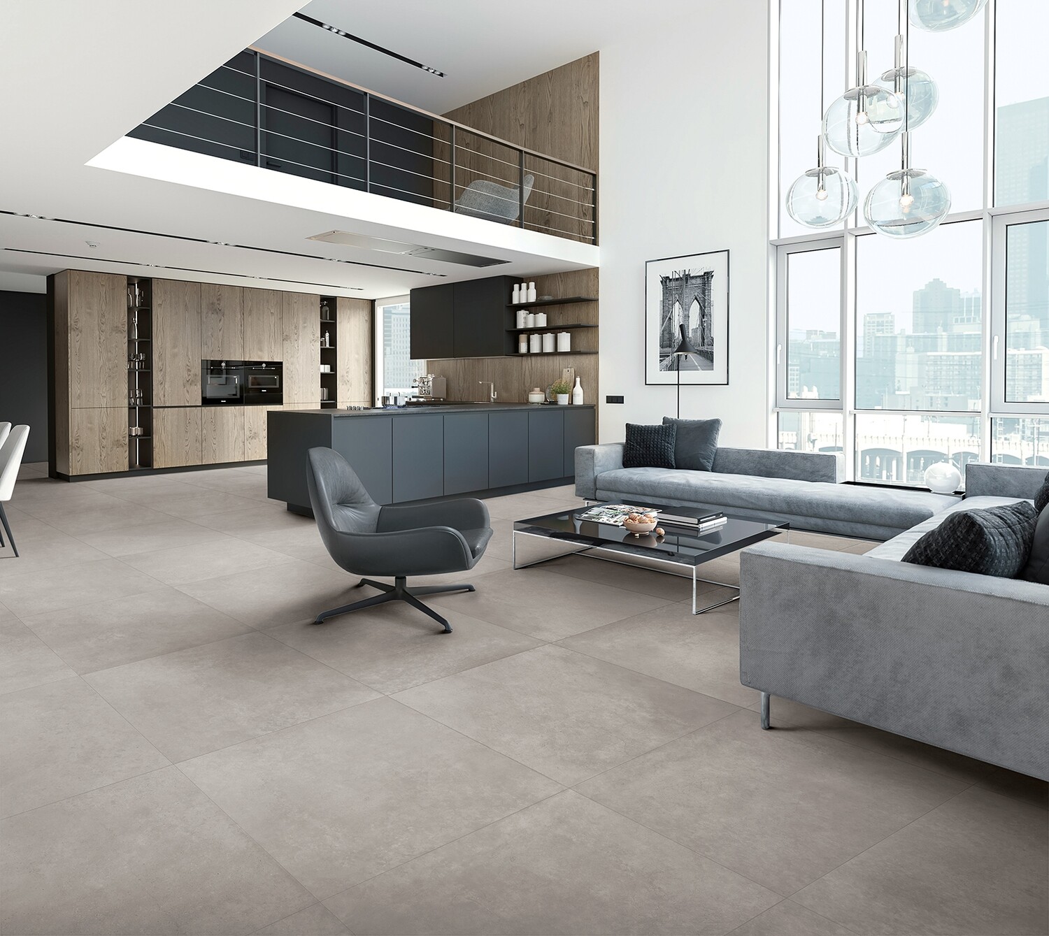 Grès cérame Tagina Concreta Grigio Chiaro mat 60 x 60 cm, rectifié