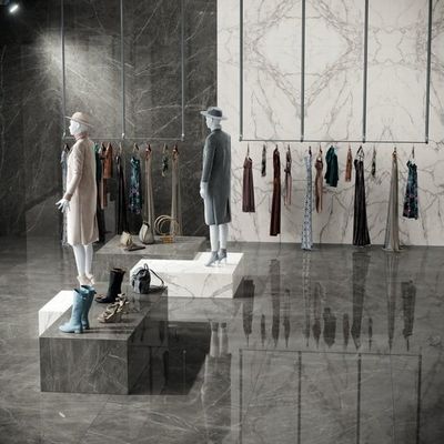 Grès cérame Marvel Grey Stone poli 120 x 240 cm - Atlas Concorde