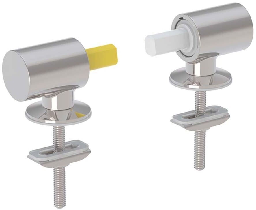Pack de charnières déclipsables Geberit pour abattant à abaissement automatique pour WC, fixation par le haut