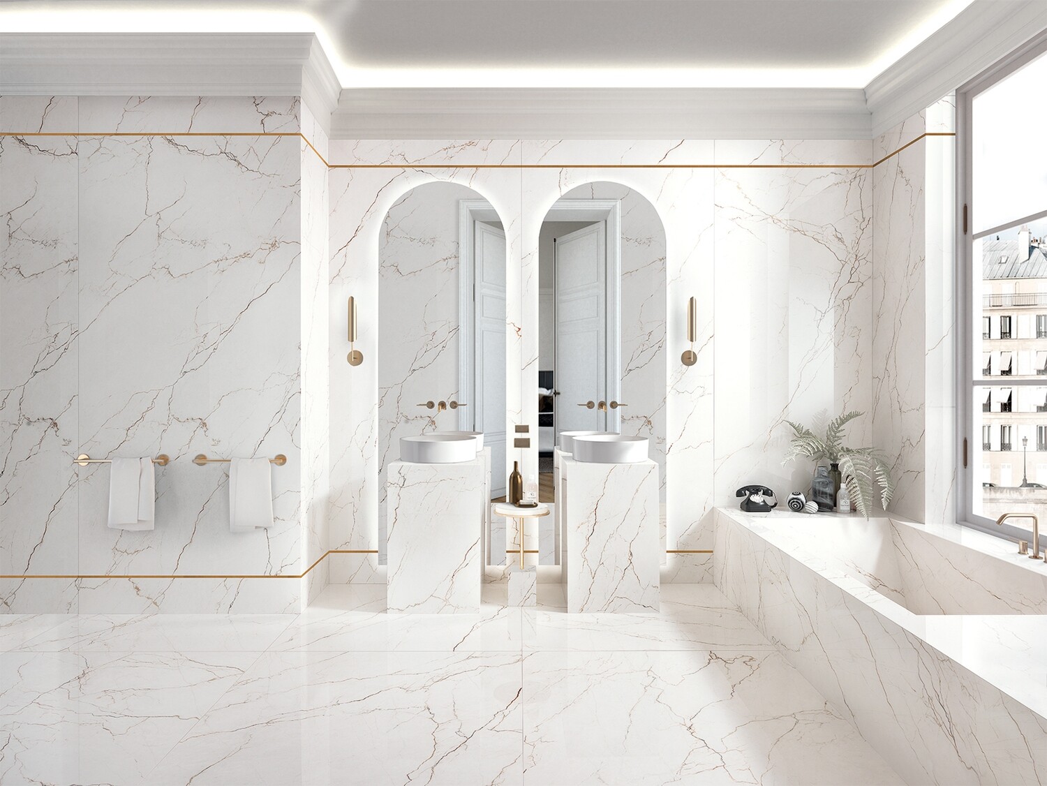 Grès cérame Tagina Segesta Caramel poli 60 x 120 cm, rectifié