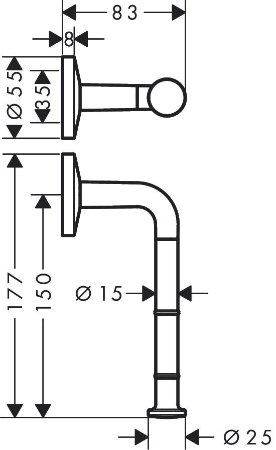 Porte-papier WC Axor Universel Circulaire en bronze brossé