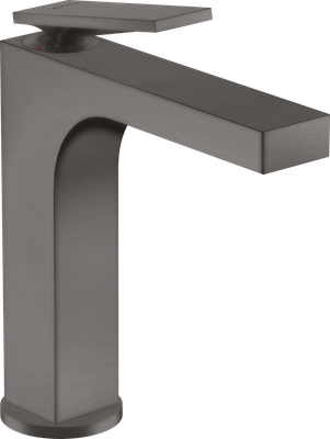 Mitigeur de lavabo AXOR Citterio 160 avec poignée manette et bonde à écoulement libre en noir chromé brossé