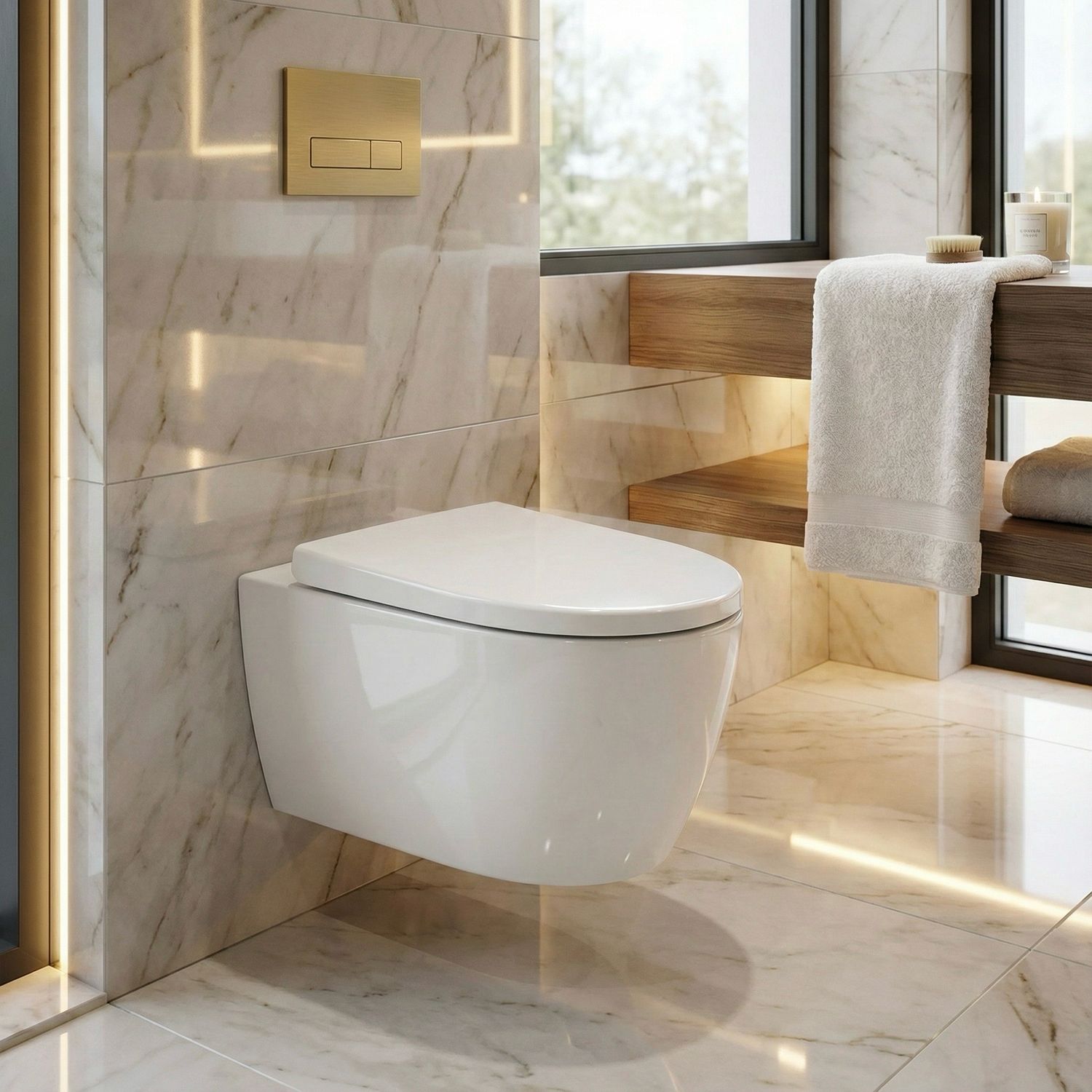 Geberit iCon Rimfree Wall-Hung Toilet Pack with Antibacterial Soft-Close Seat and Lockable, Detachable Hinges