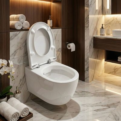 Geberit iCon Rimfree Wall-Hung Toilet Pack with Antibacterial Soft-Close Seat and Lockable, Detachable Hinges