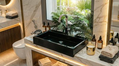 Vasque à poser Sinclair 64 cm en granité noir