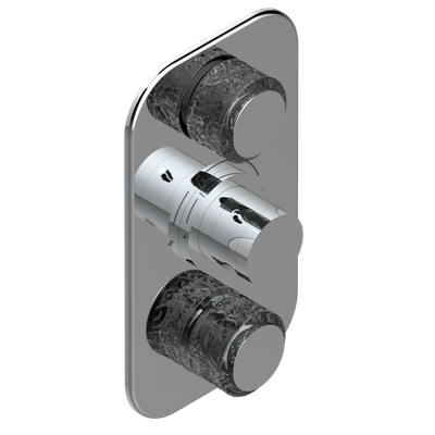 Set de finition THG pour douche thermostatique à encastrer avec deux robinets d'arrêt à 2 fonctions - Collection "New Paradise"