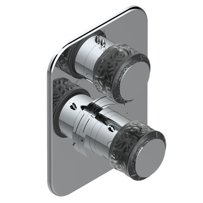 Set de finition THG pour douche thermostatique à encastrer 2 fonctions avec inverseur - Collection "New Paradise"