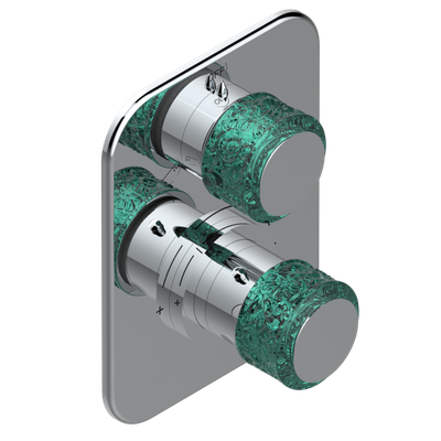 Set de finition THG pour douche thermostatique à encastrer 2 fonctions avec inverseur - Collection "New Island"