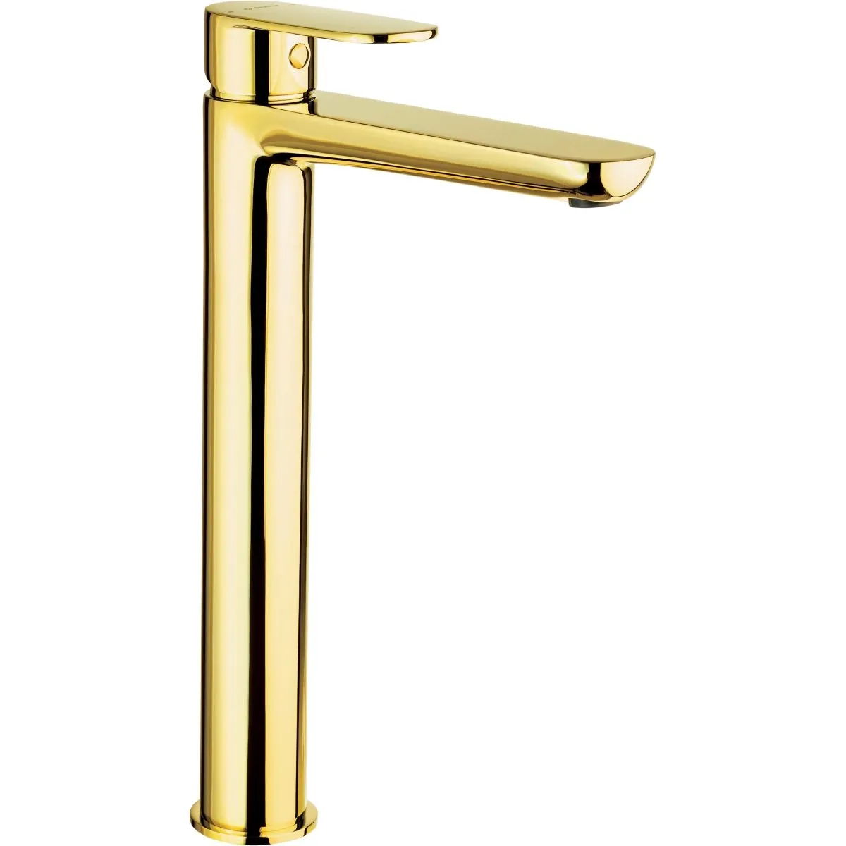 Mitigeur de lavabo rehaussé Deante Alpinia 273 sans bonde en PVD doré poli