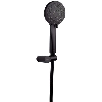 Pommeau de douche Deante Arnika noir mat avec douchette et flexible de 1,50 m inclus.