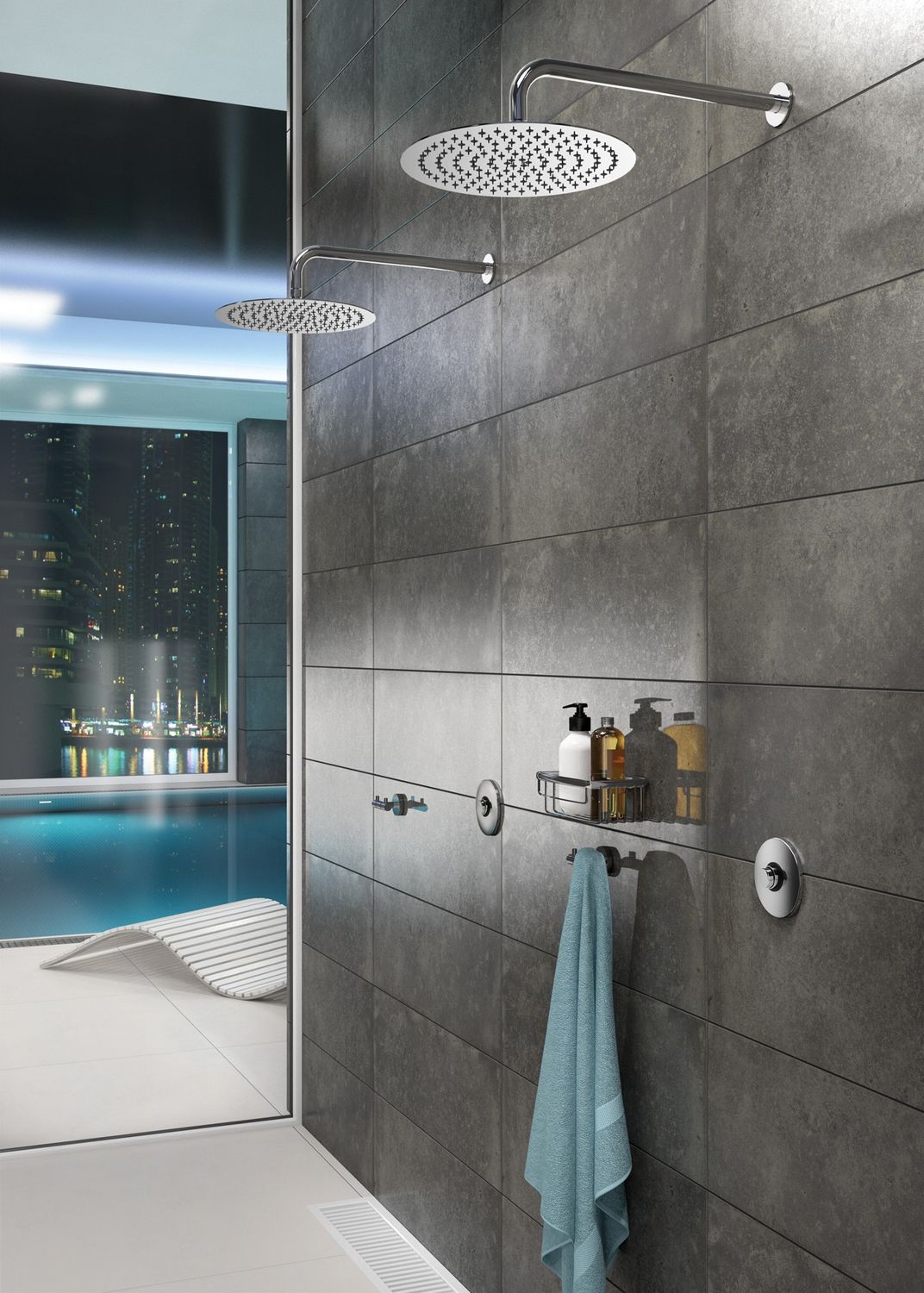 Bras de douche mural Deante Cascada 348 mm avec rosace ronde en chromé — vue 4