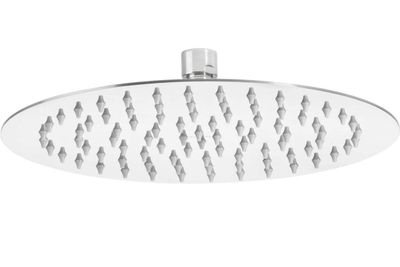 Pommeau de douche rond chromé Deante Floks 250 mm avec système anticalcaire et épaisseur de 55 mm.