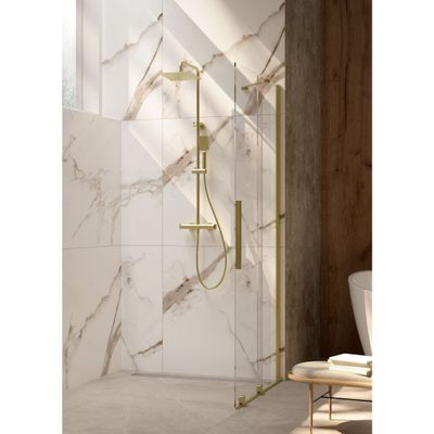 Square Shower Column Deante 250 with Thermostatic Mixer in Brushed Gold PVD