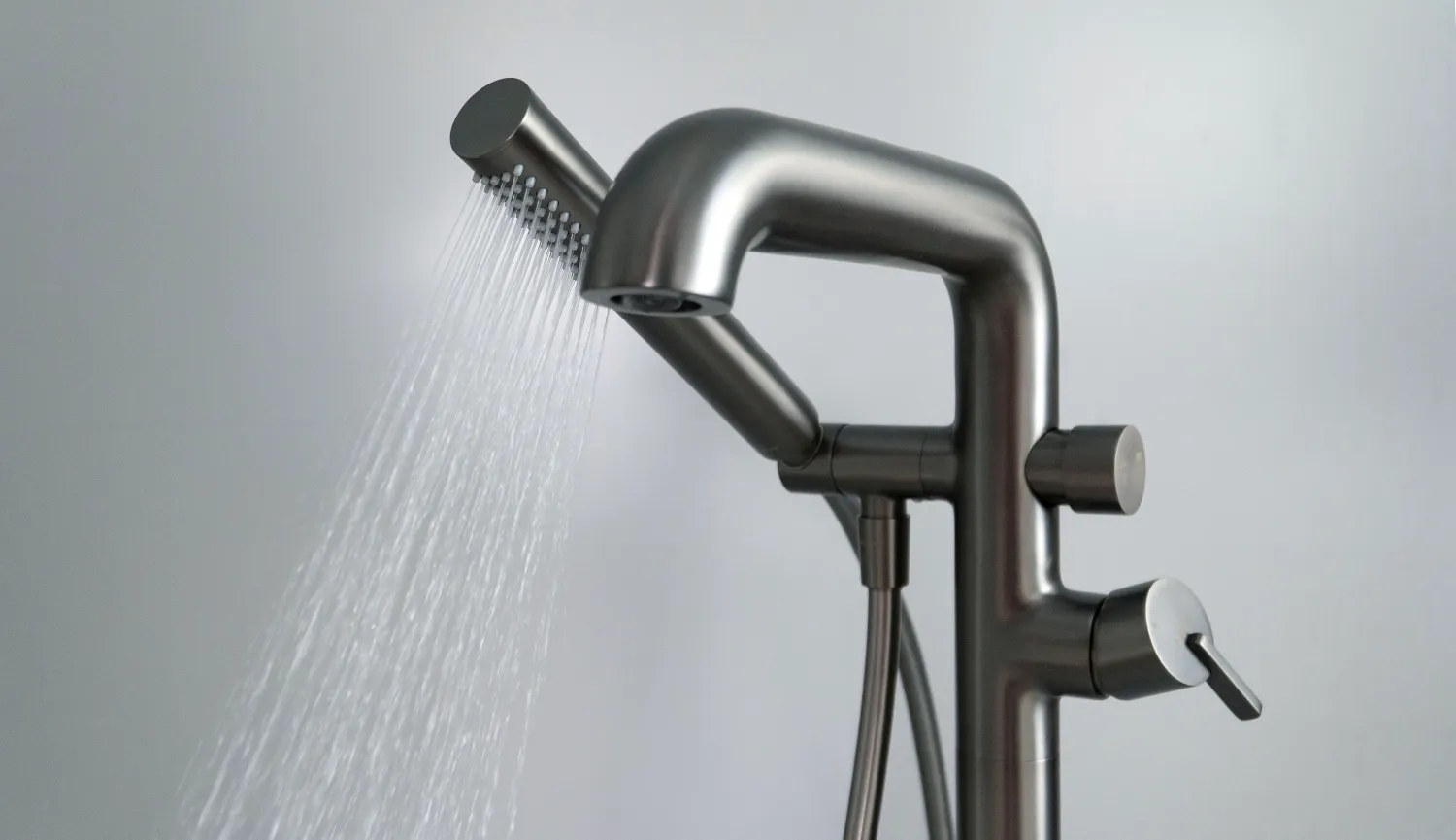 Mitigeur de bain / douche Deante Silia pour montage au sol en titane — vue 4
