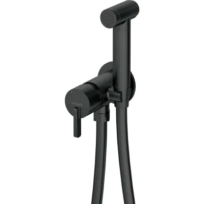 Hygienic WC Set with Built-in Mixer Deante Silia in Matte Black with 120 cm Hose