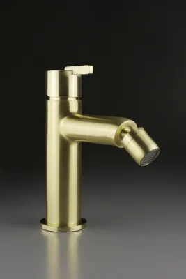 Deante Silia Bidet Mixer without Waste in Brushed Gold PVD