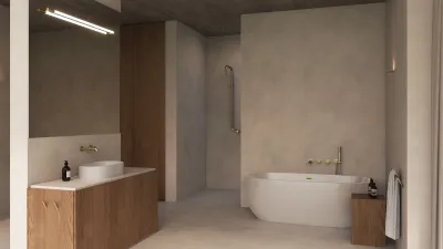 Deante Silia 208 mm Concealed Basin Mixer with Brushed Gold PVD