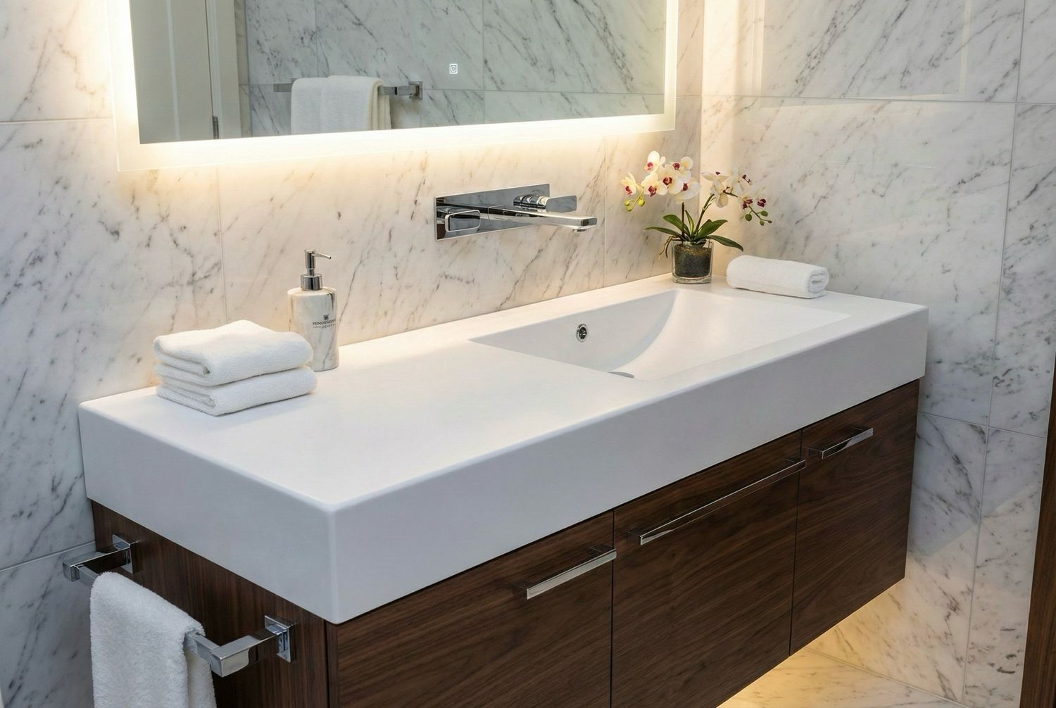 Spazio 100 cm Offset Basin Countertop