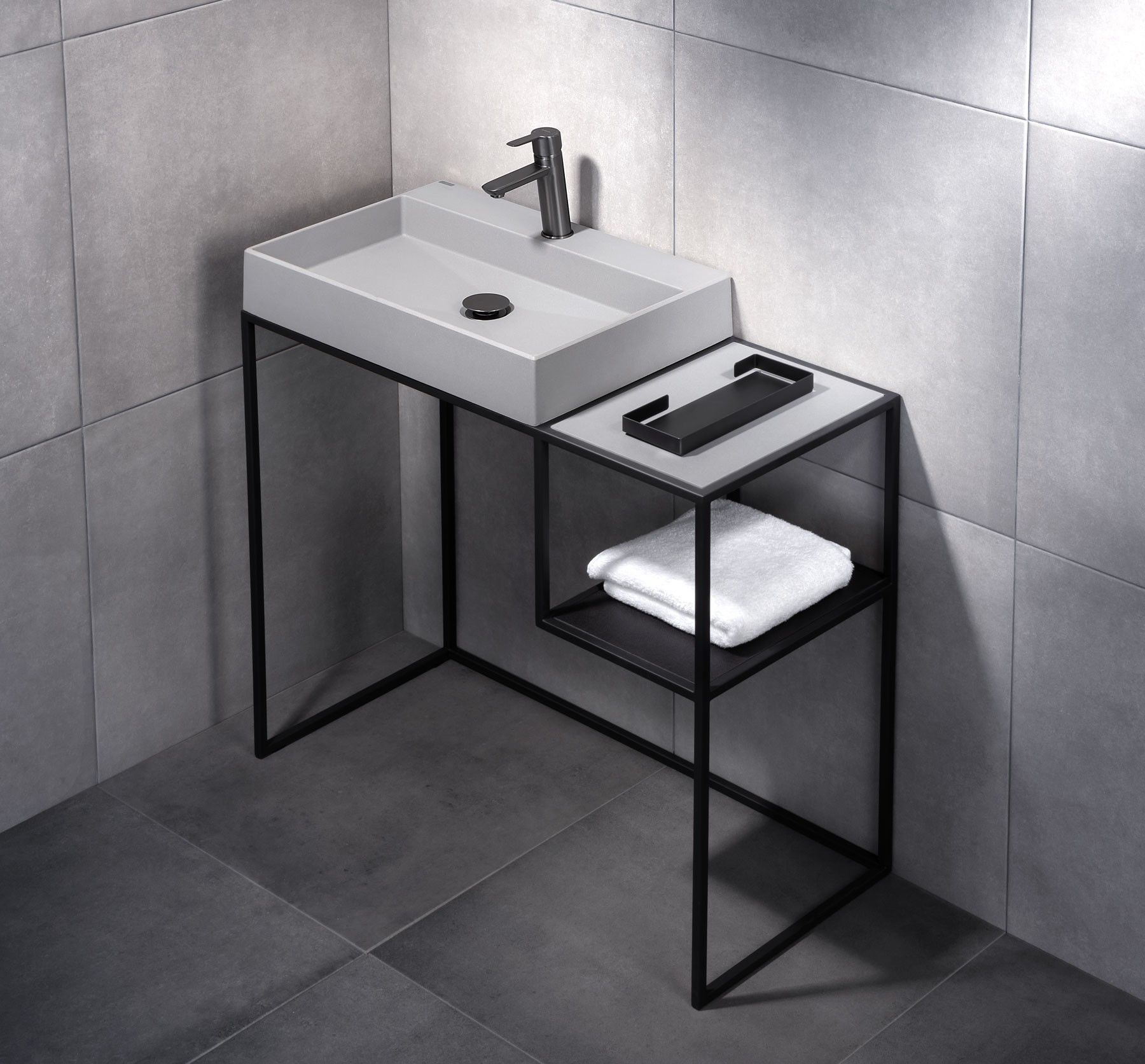 Bonde de lavabo Deante click-clac en titane - vue 3