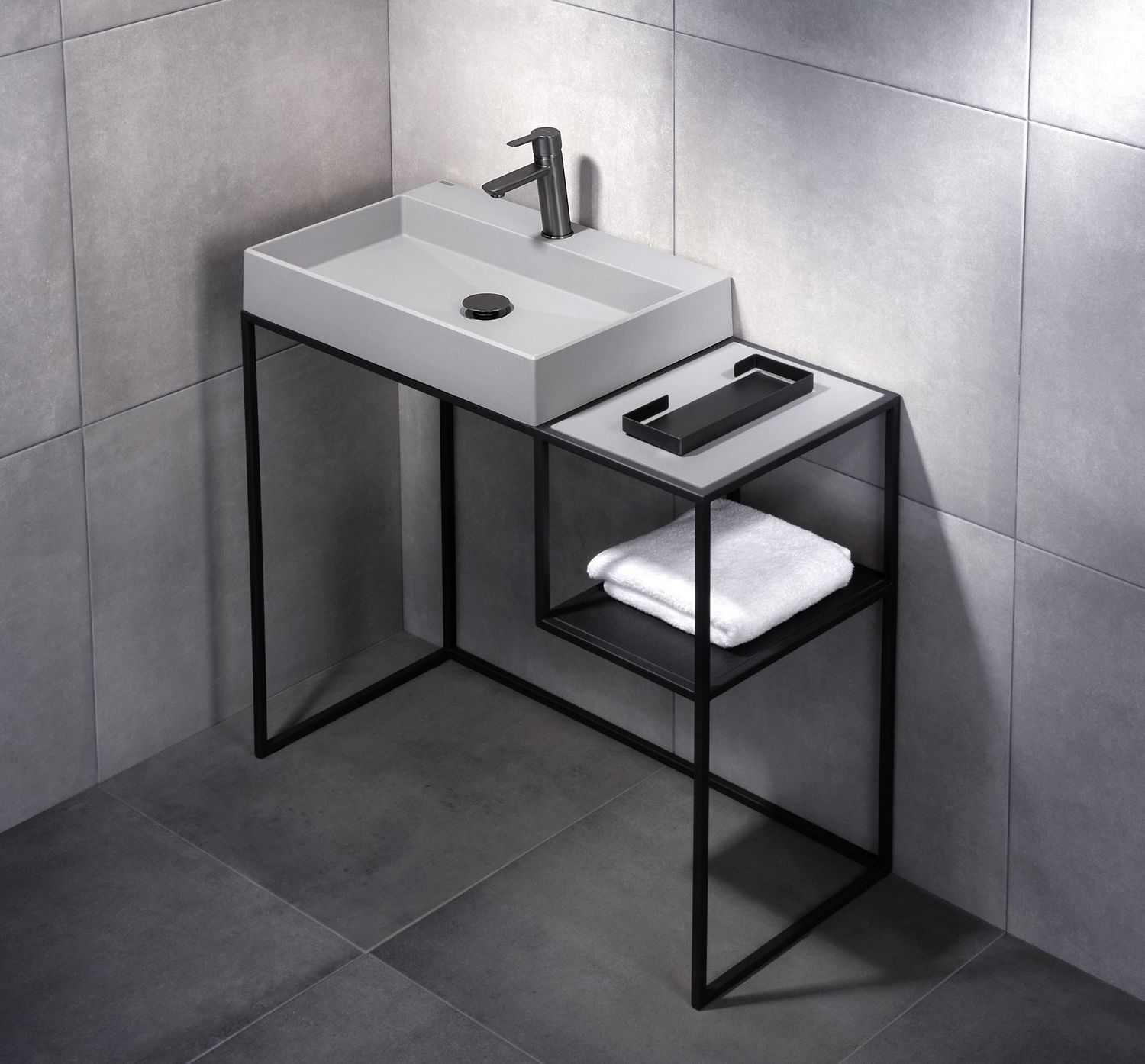 Bonde de lavabo Deante click-clac en titane — vue 3