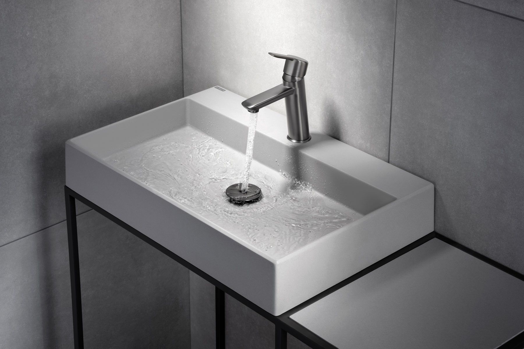 Bonde de lavabo Deante click-clac en titane - vue 6