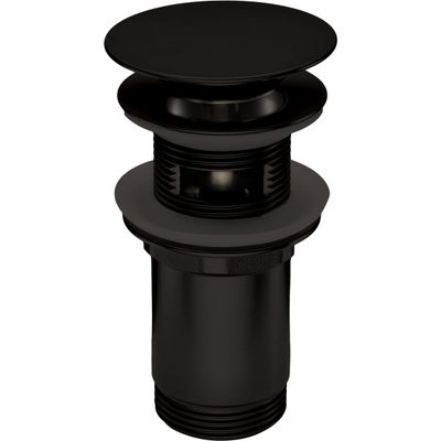 Bonde de lavabo Deante click-clac en noir mat Deante bonde de lavabo click-clac en noir mat, ronde, laiton, 123mm hauteur, 68mm diamètre.