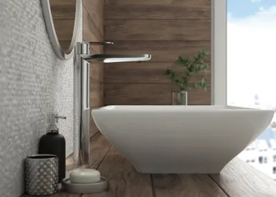 High-Rise Basin Mixer Deante Alpinia 273 without Waste in Chrome