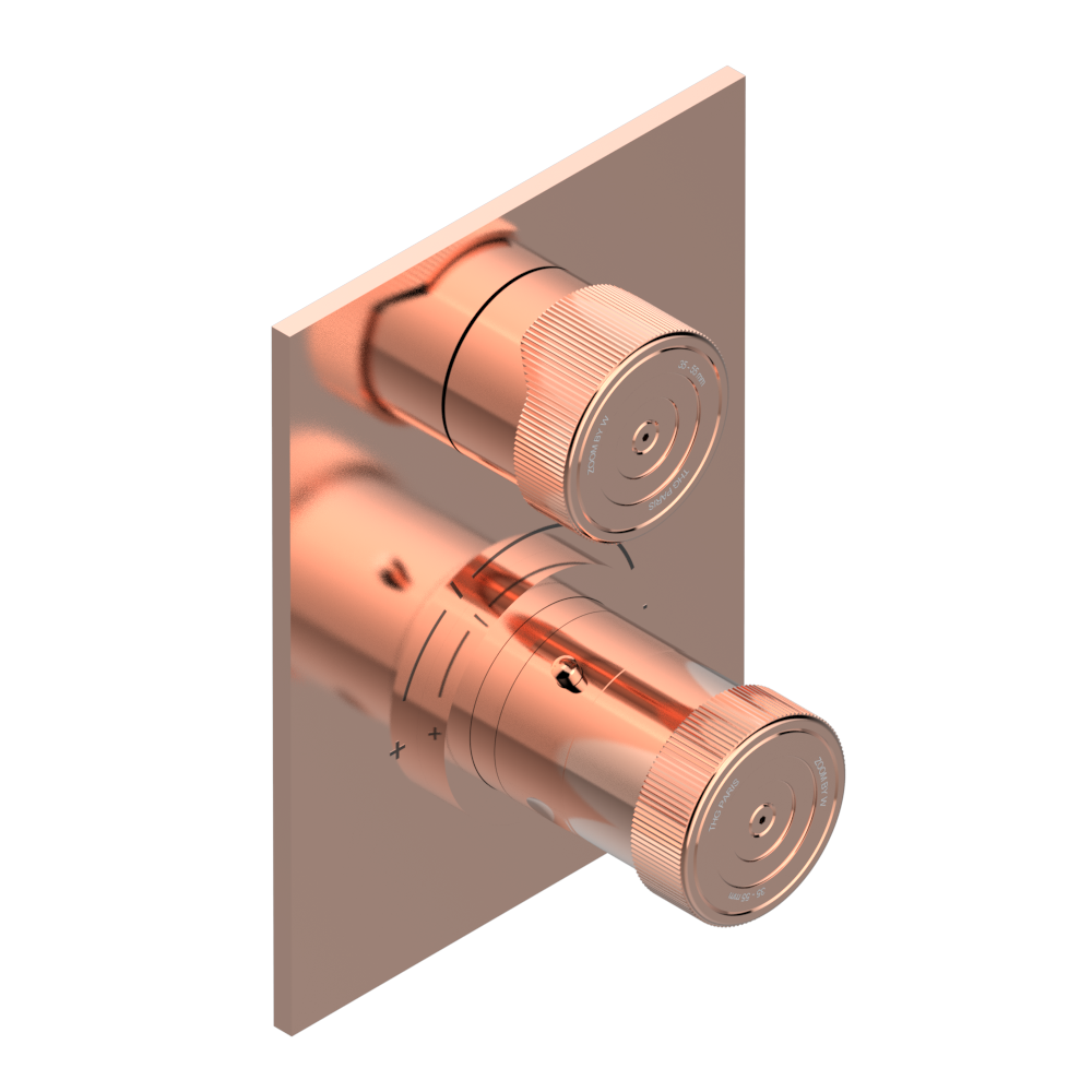 Set de finition THG pour douche thermostatique à encastrer avec un robinet d'arrêt - Collection "Zoom.5" — vue 4
