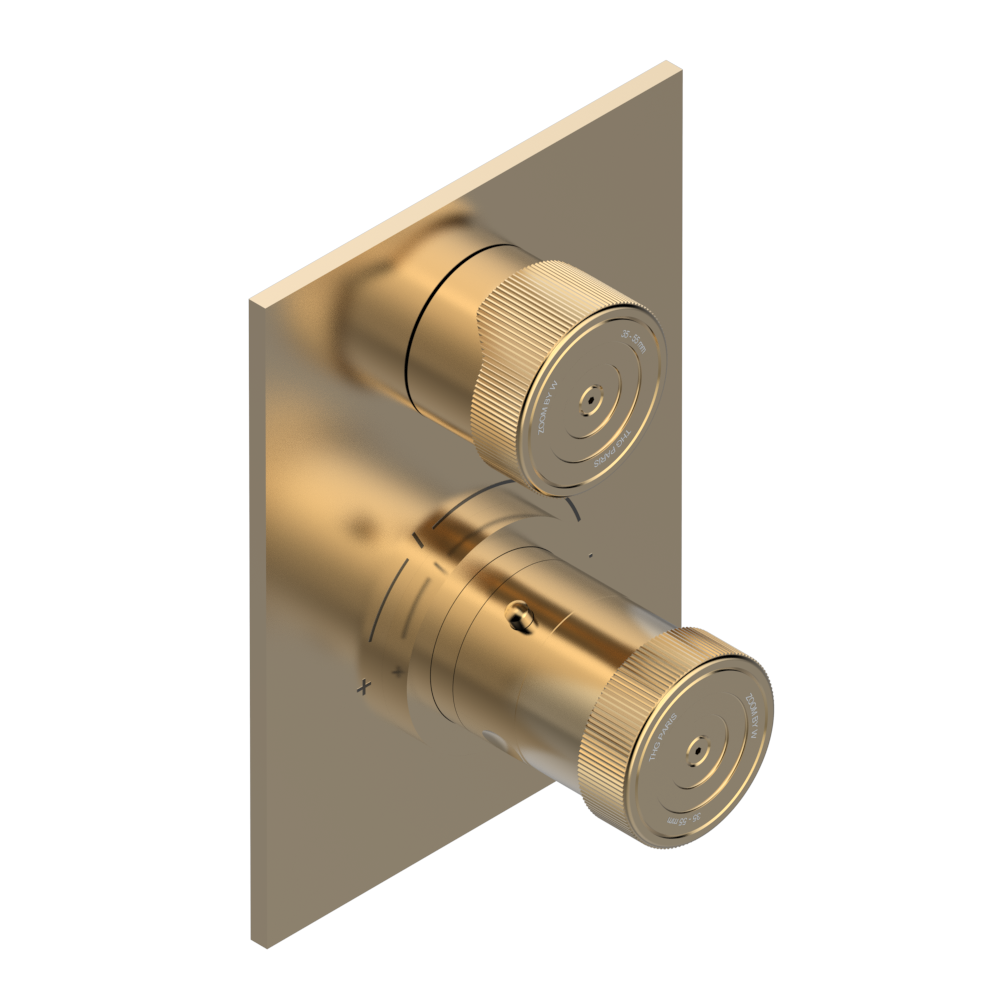 Set de finition THG pour douche thermostatique à encastrer avec un robinet d'arrêt - Collection "Zoom.5" — vue 5