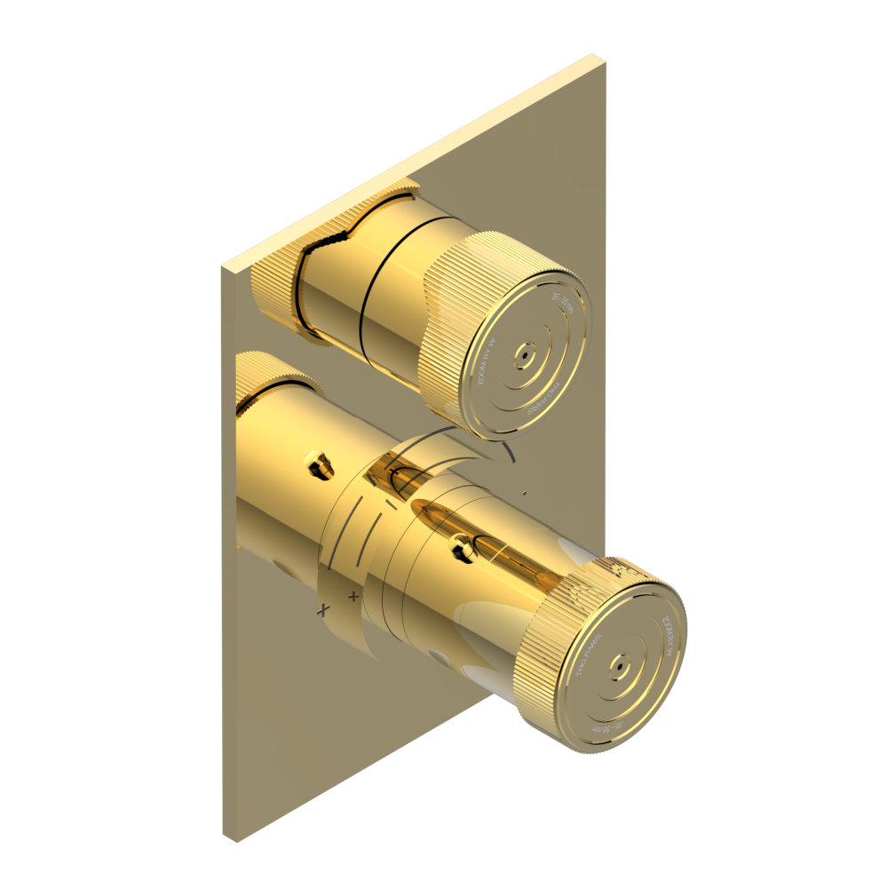 Set de finition THG pour douche thermostatique à encastrer avec un robinet d'arrêt - Collection "Zoom.5" — vue 3