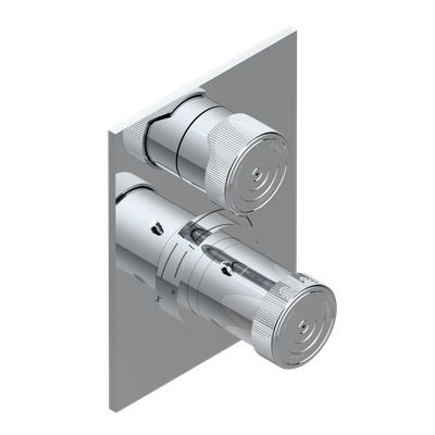 Set de finition THG pour douche thermostatique à encastrer avec un robinet d'arrêt - Collection "Zoom.5"