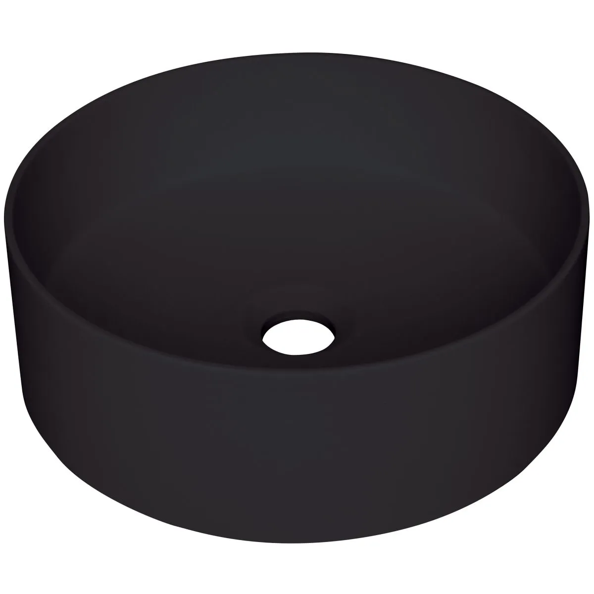 Round countertop basin Deante Silia 36 cm in matte black