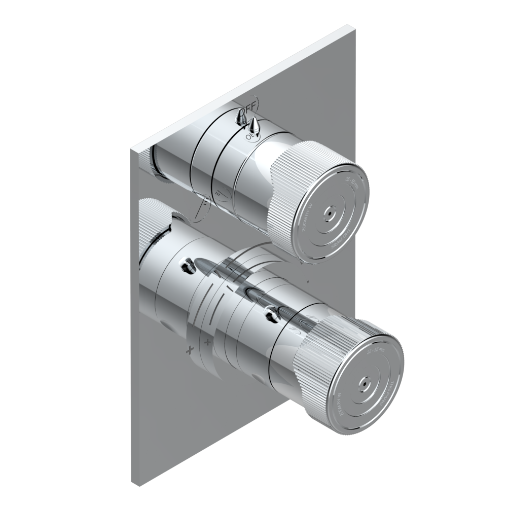 Set de finition THG pour douche thermostatique à encastrer 2 fonctions avec inverseur - Collection "Zoom.5"