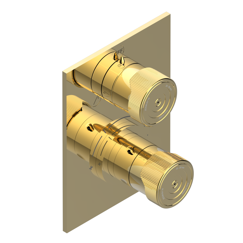 Set de finition THG pour douche thermostatique à encastrer 2 fonctions avec inverseur - Collection "Zoom.5" — vue 3