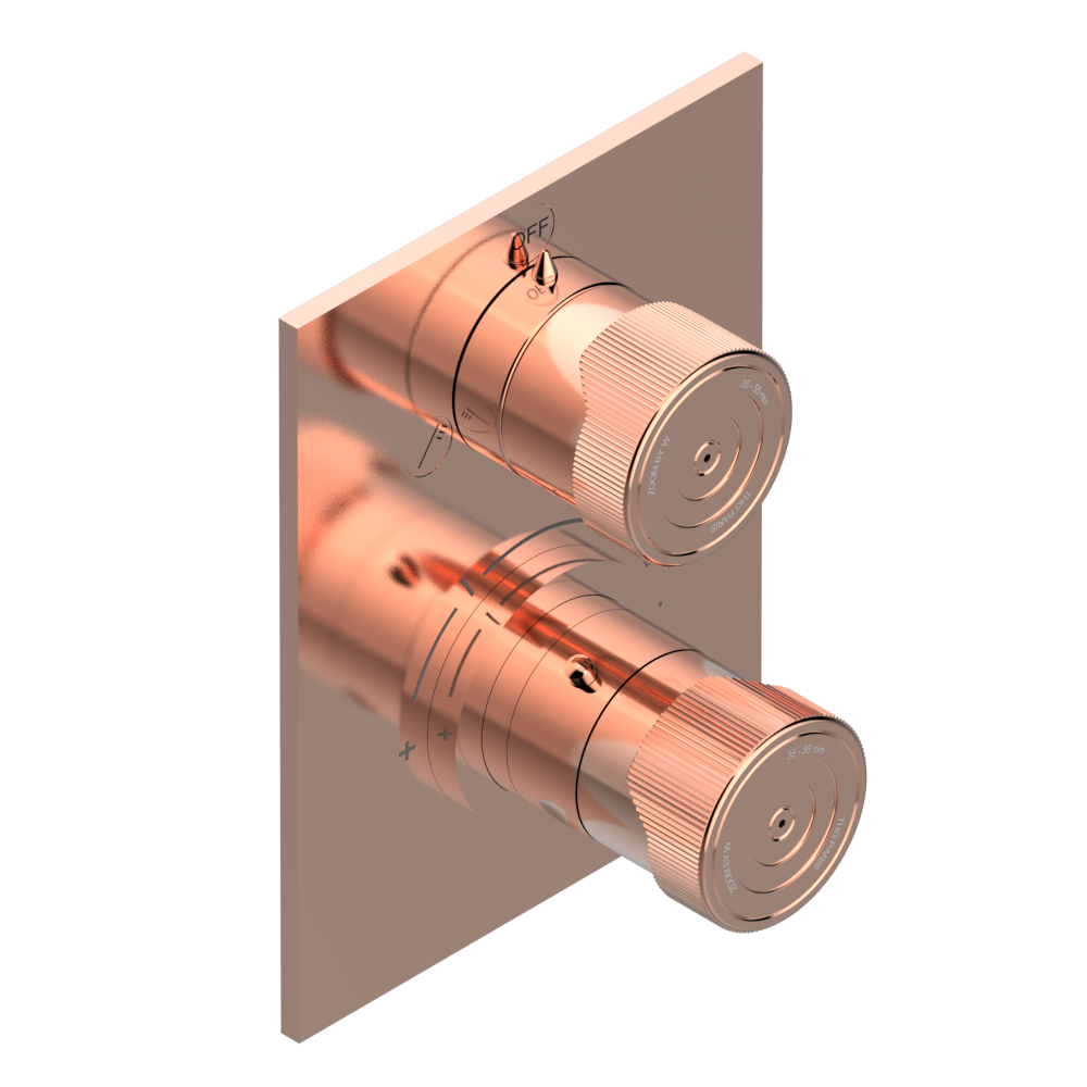 Set de finition THG pour douche thermostatique à encastrer 2 fonctions avec inverseur - Collection "Zoom.5" — vue 4
