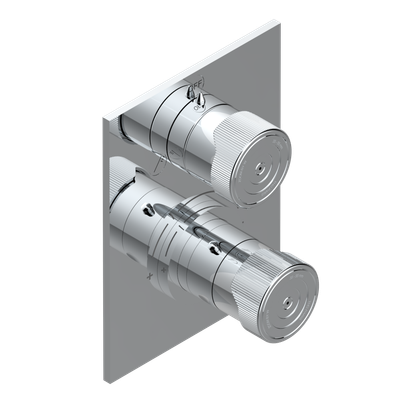Set de finition THG pour douche thermostatique à encastrer 2 fonctions avec inverseur - Collection "Zoom.5"