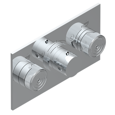 Set de finition THG pour douche thermostatique à encastrer avec deux robinets d'arrêt pour installation horizontale à 2 fonctions - Collection "Zoom.5"