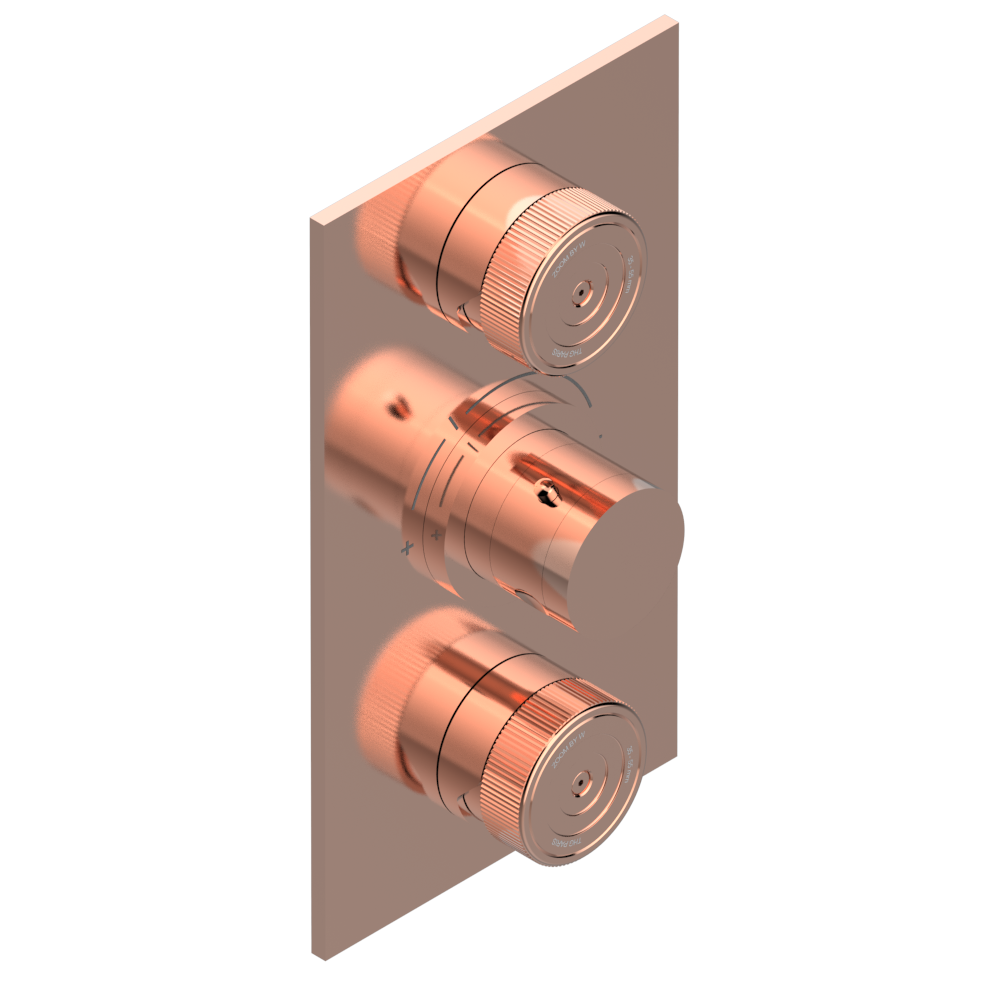 Set de finition THG pour douche thermostatique à encastrer avec deux robinets d'arrêt à 2 fonctions - Collection "Zoom.5" — vue 4