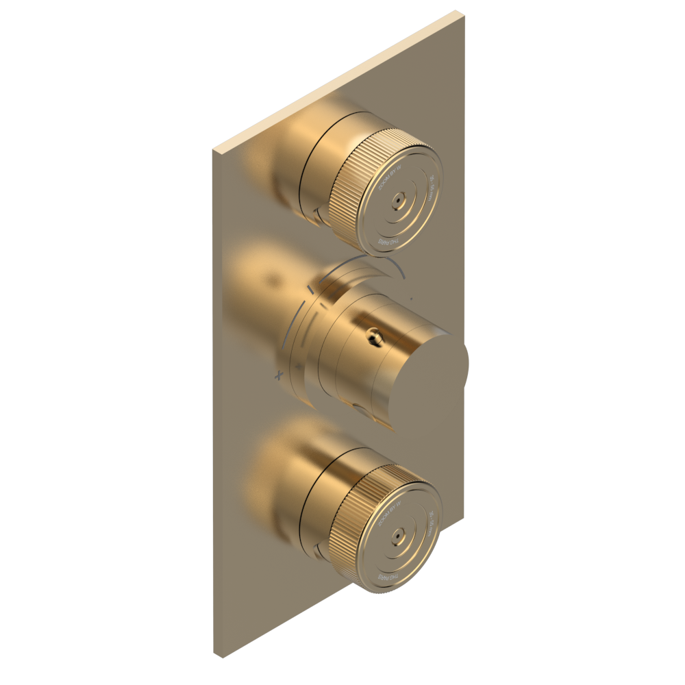 Set de finition THG pour douche thermostatique à encastrer avec deux robinets d'arrêt à 2 fonctions - Collection "Zoom.5" — vue 5