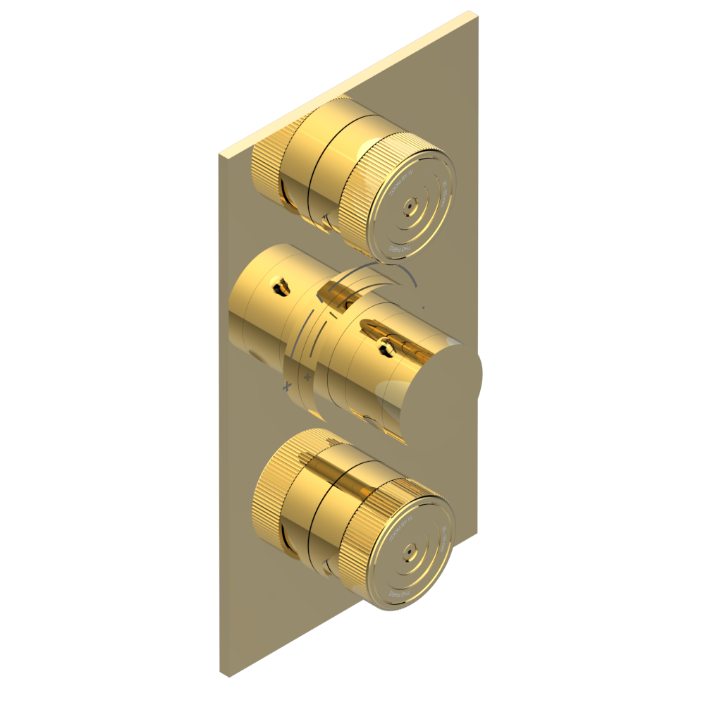 Set de finition THG pour douche thermostatique à encastrer avec deux robinets d'arrêt à 2 fonctions - Collection "Zoom.5" — vue 3