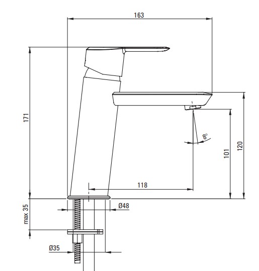 Mitigeur de lavabo Deante Arnika 100 sans bonde en PVD doré poli - vue 3