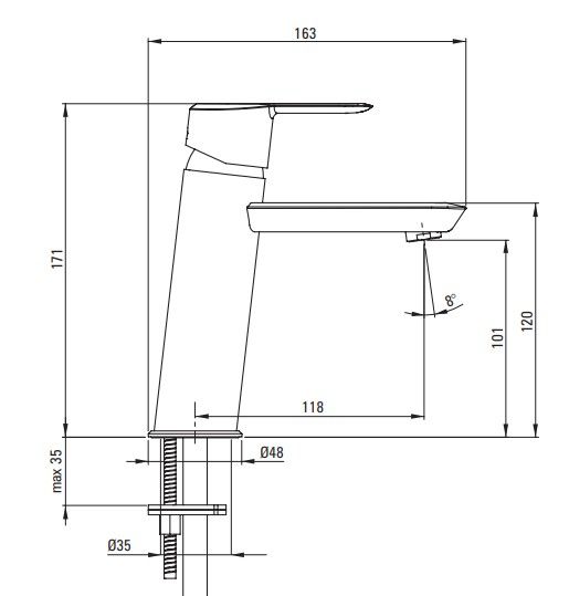 Mitigeur de lavabo Deante Arnika 100 sans bonde en PVD doré poli — vue 3