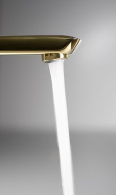 High Spout Basin Mixer Deante Arnika Without Waste in Polished Gold