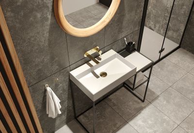 Deante Arnika 180 mm Polished Gold Concealed Basin Mixer