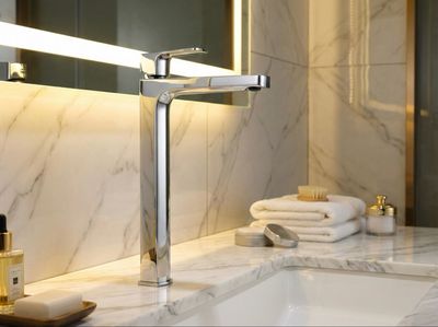 High-Height Basin Mixer Deante Maruna 250 without Waste in Chrome