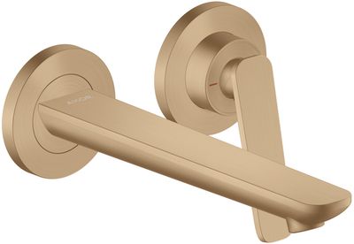 Mitigeur de lavabo encastré AXOR Citterio C 195 mm, avec poignée manette et bonde à écoulement libre en bronze brossé