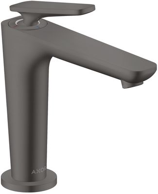 Mitigeur de lavabo AXOR Citterio C 125 CoolStart avecpoignée manette et bonde à écoulement libre en noir chromé brossé
