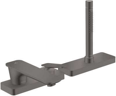 Mitigeur 3 trous pour montage sur bord de baignoire avec sBox AXOR Citterio C coupe cubique en noir chromé brossé